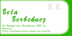 bela berbekucz business card